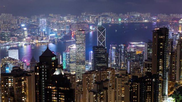 Timelapse of Hong Kong city night