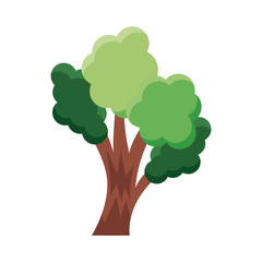 leafy tree flat style icon