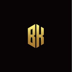 B K modern monogram style initial logo template