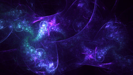 3D rendering abstract blue fractal light background