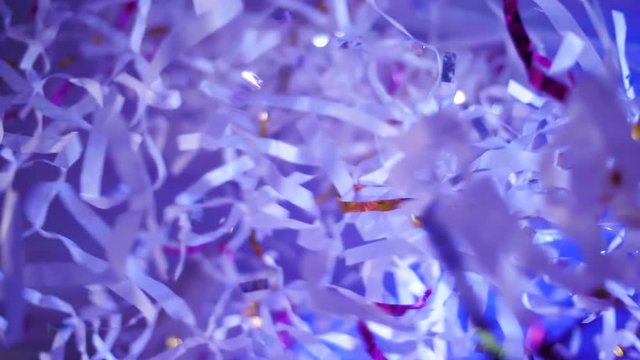 Paper party, colorful confetti scattering and sprinkling. 