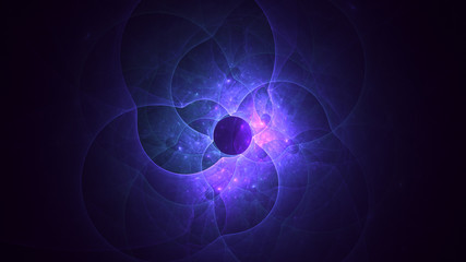 3D rendering abstract blue fractal light background
