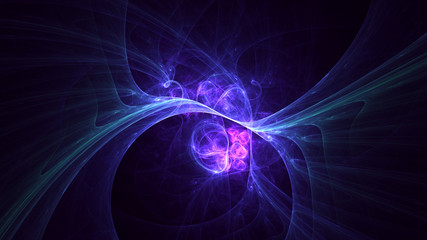 3D rendering abstract blue fractal light background