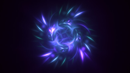 3D rendering abstract blue fractal light background