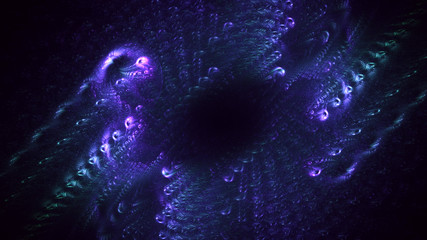 3D rendering abstract blue fractal light background