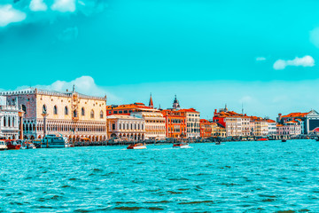 Views of the most beautiful canal of Venice - Grand Canal, and Campanile of St. Mark's...