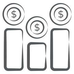 

Business infographics inside circle, pie data graphics 

