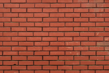 Red brick wall as abstract background. Texture.