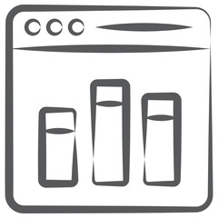 
Segmented graphical representation on website, doodle line icon of online analytics 
