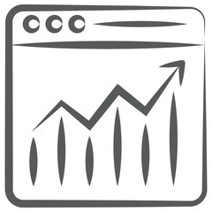Business trend analytic, doodle stroke of online growth chart 