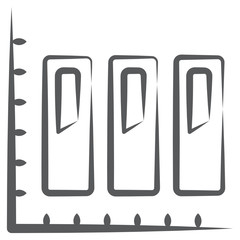 
Segmented barchart doodle icon design, business analytics  

