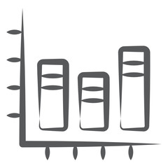 
Segmented barchart doodle icon design, business analytics  
