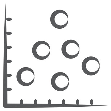 
Doodle line vector of scatter chart, bubble graph
