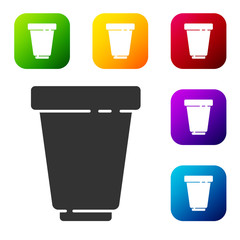 Black Water filter cartridge icon isolated on white background. Set icons in color square buttons. Vector Illustration.