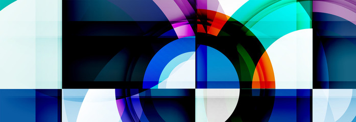 Obraz premium Round shapes, triangles and circles. Modern abstract background