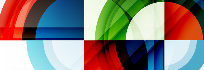 Round shapes, triangles and circles. Modern abstract background