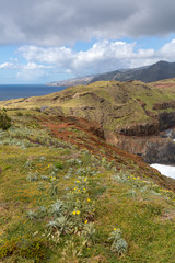 Beautiful landscape at the Ponta de Sao Lourenco, the eastern part of Madeira, Portugal