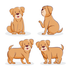 cute dogs cartoon vector illustration