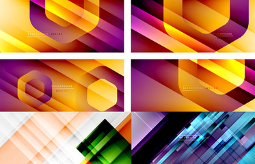 Collection of various modern geometric abstract vector backgrounds