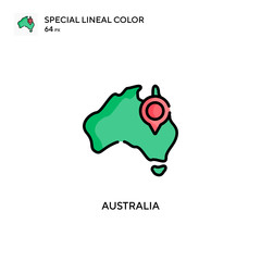 Fototapeta na wymiar Australia Special lineal color vector icon. Illustration symbol design template for web mobile UI element.