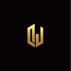 D J modern monogram style initial logo template