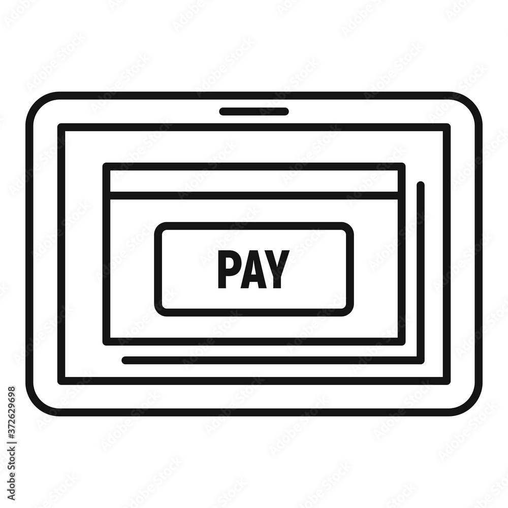 Poster tablet pay digital wallet icon. outline tablet pay digital wallet vector icon for web design isolate