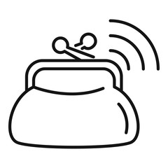 Leather digital wallet icon. Outline leather digital wallet vector icon for web design isolated on white background