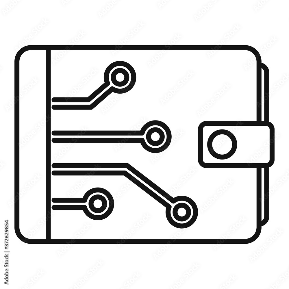 Poster modern digital wallet icon. outline modern digital wallet vector icon for web design isolated on whi