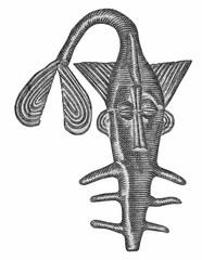 Stylized sawfish which is a reproduction of the bronze figurine which was formerly used to weigh...
