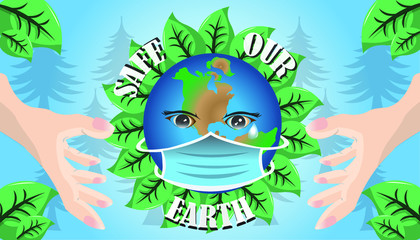 vector illustration earth global warning banner and wallpaper