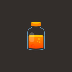 Orange bottle vector illustration, Bottle flat icon