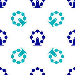 Blue London eye icon isolated seamless pattern on white background. Eye london england landmark culture europe icon. Vector.