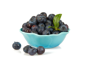 fresh blueberries isolated on white background