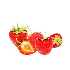 Strawberry isolated. Red berries on a white background.