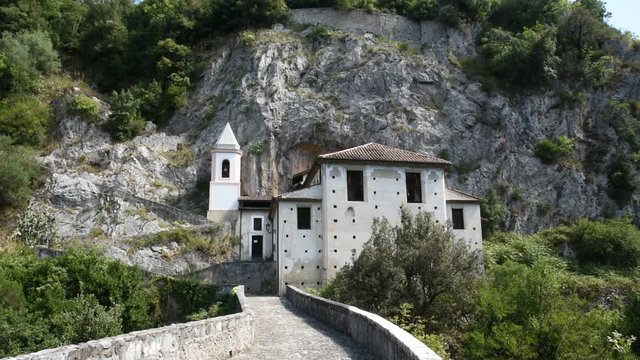 A country church dedicated to the Virgin Mary in the town of Papasidero, in the region of Calabria, Italy.
