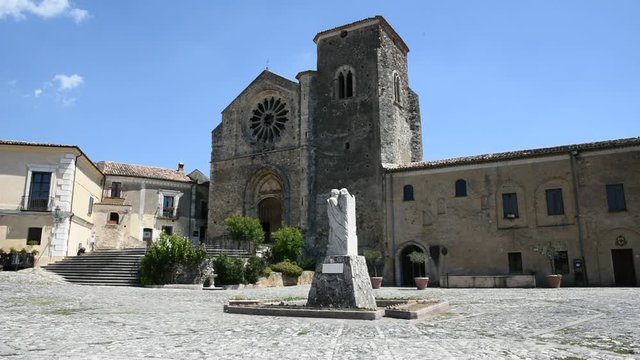 Panoramic view of the rural town of Altomonte, in the region of Calabria, Italy.