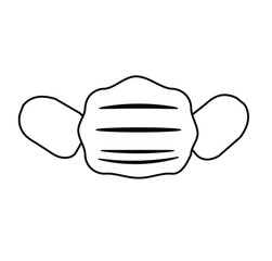 Medical Mask Icon.Illustration of protection against virus,infection,pollution,allergy.Isolated on white background.