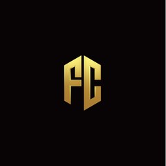 F C modern monogram style initial logo template