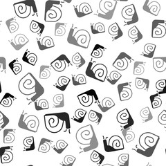Black Snail icon isolated seamless pattern on white background. Vector.