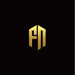 F N modern monogram style initial logo template