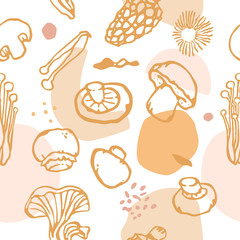 Mushrooms Seamless Pattern