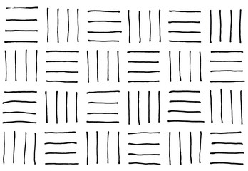 Vertical and horizontal lines are drawn with a black liner on white paper.