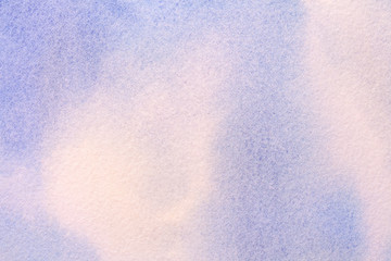 Abstract art background light blue and purple colors. Watercolor painting on canvas with soft white gradient.