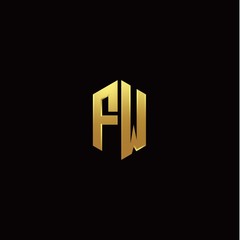F W modern monogram style initial logo template