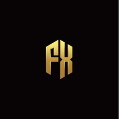 F X modern monogram style initial logo template