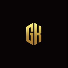 G K modern monogram style initial logo template