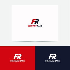 Creative F R letter with arrow logo icon, usable for company logo 