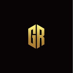 G R modern monogram style initial logo template