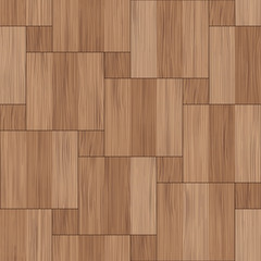 Fototapeta premium Flooring wooden seamless pattern. Floor wood parquet. Design laminate. Parquet rectangular tessellation. Floor tile parquetry plank. Hardwood tiles. Rectangles slabs brown wooden. Vector background