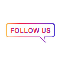 Button Follow us on white background. Vector illustration